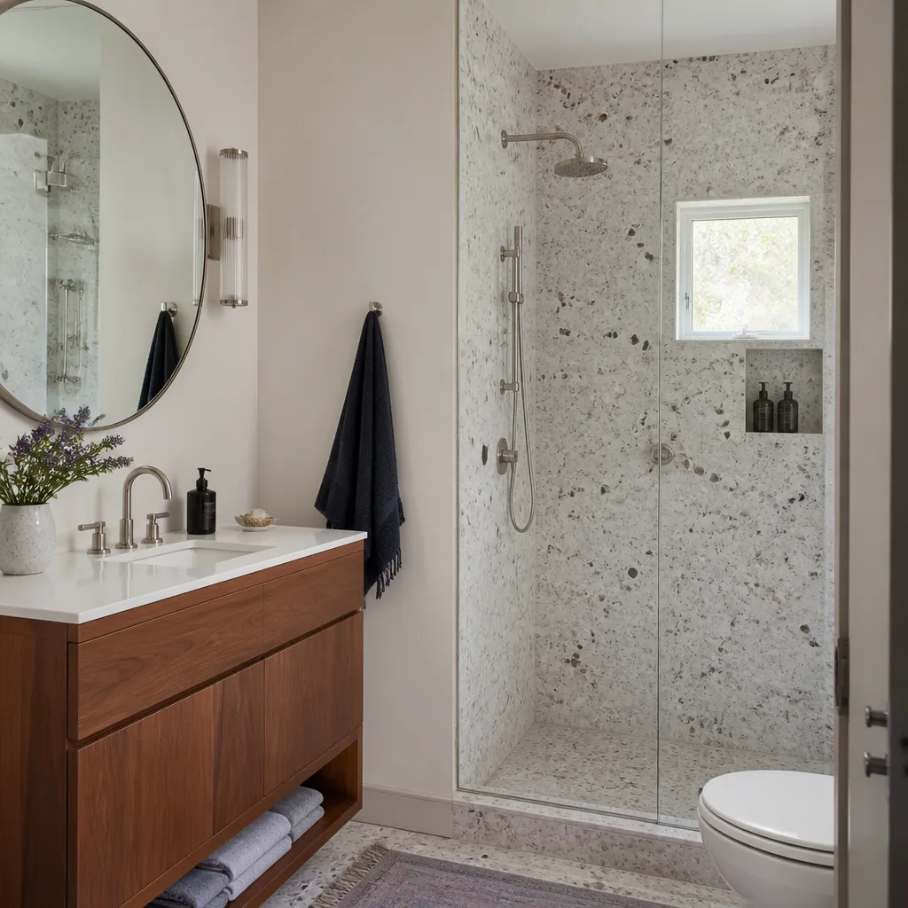 The bathroom inside a new ADU